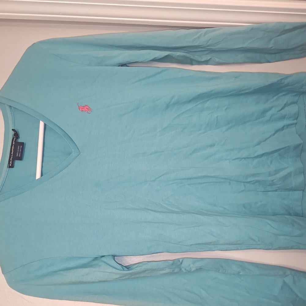 Ralph Lauren Woman Blue V-Neck Shirt XS